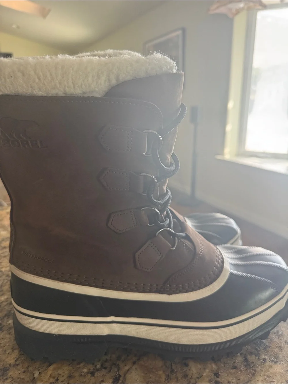 Sorel Brown Lace-Up Men's Rain & Snow Boots